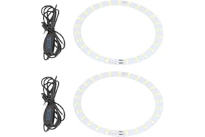 2PCS Rings Light, 3V‑5V LED Rings Light 10W Makeup Light USB Powered Rings Light Plate with Cold and Warm 2 Color Lighting fo