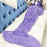 Mermaid Tail Blanket Crochet and Mermaid Blanket for Adult Teens, Super Soft All Seasons Sleeping Blankets