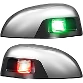 Pontoon Navigation Lights,Bow Lights for Boats LED;Boat Navigation Lights 1NM Red and Green 112.5 Degree Standard,Waterproof for Marine,Yacht