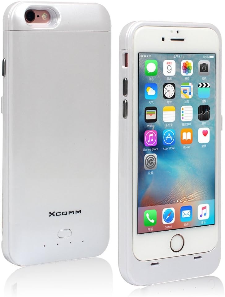 [Apple MFi Certified] iPhone 6 / 6s Battery Case (4.7") , Xcomm Charging Case Charger Case Cover for iPhone 6 / 6s with 3200mAh Capacity With Glass Protective Film, White