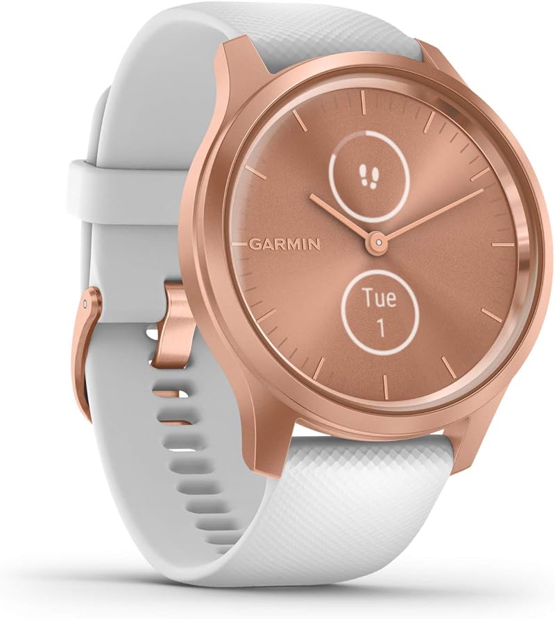 Garmin vivomove Style Renewed 40mm Hybrid Smartwatch Rose Gold White Touchscreen