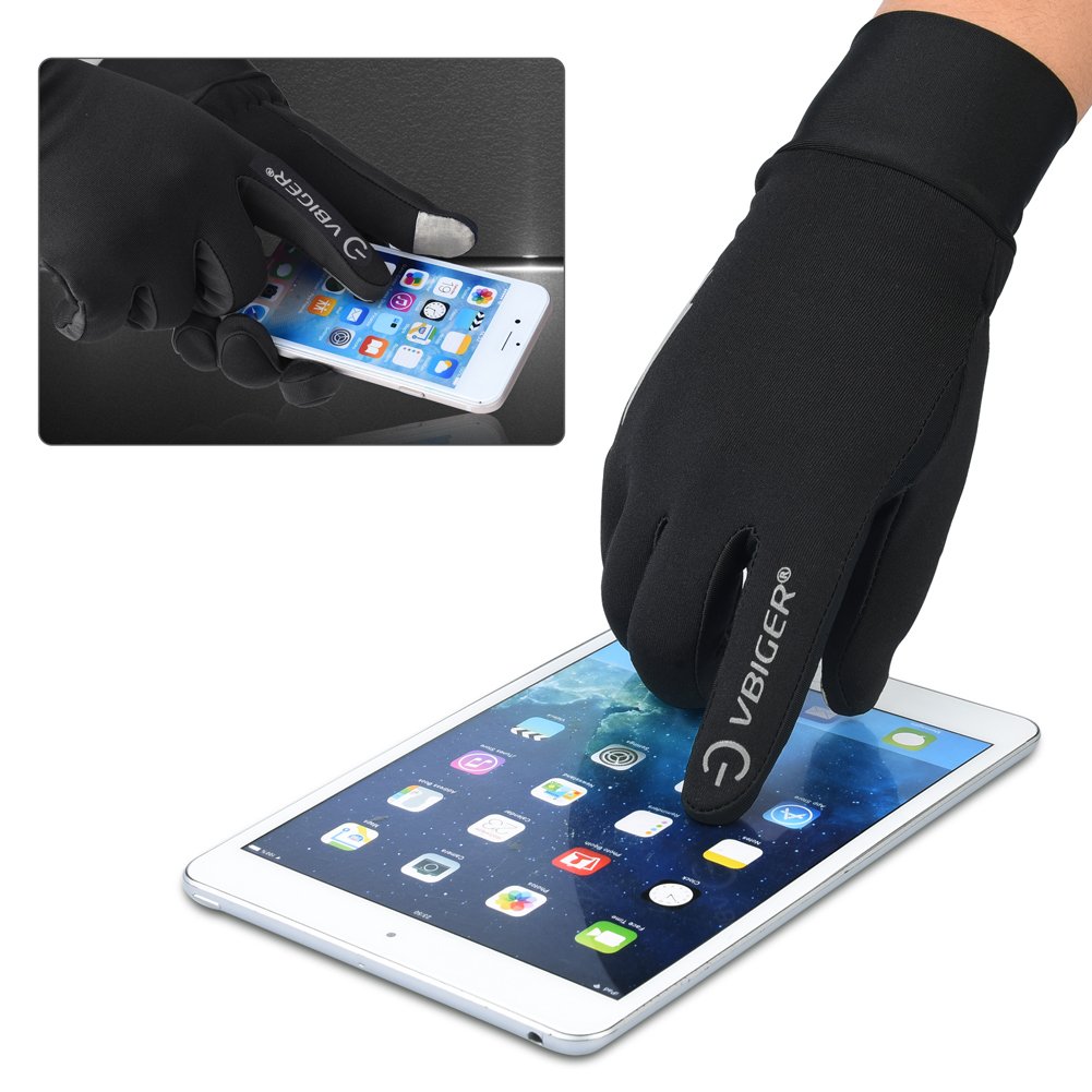 Vbiger Winter Warme Handschuhe Touchscreen Handschuhe Fahrenhandschuhe Radfahren Handschuhe für Herren und Damen, M,  Schwarz-2
