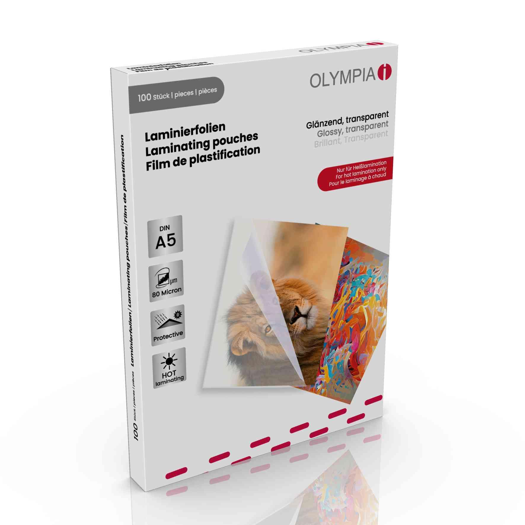 Olympia 9178 Laminating Pouches DIN A5 80 Micron