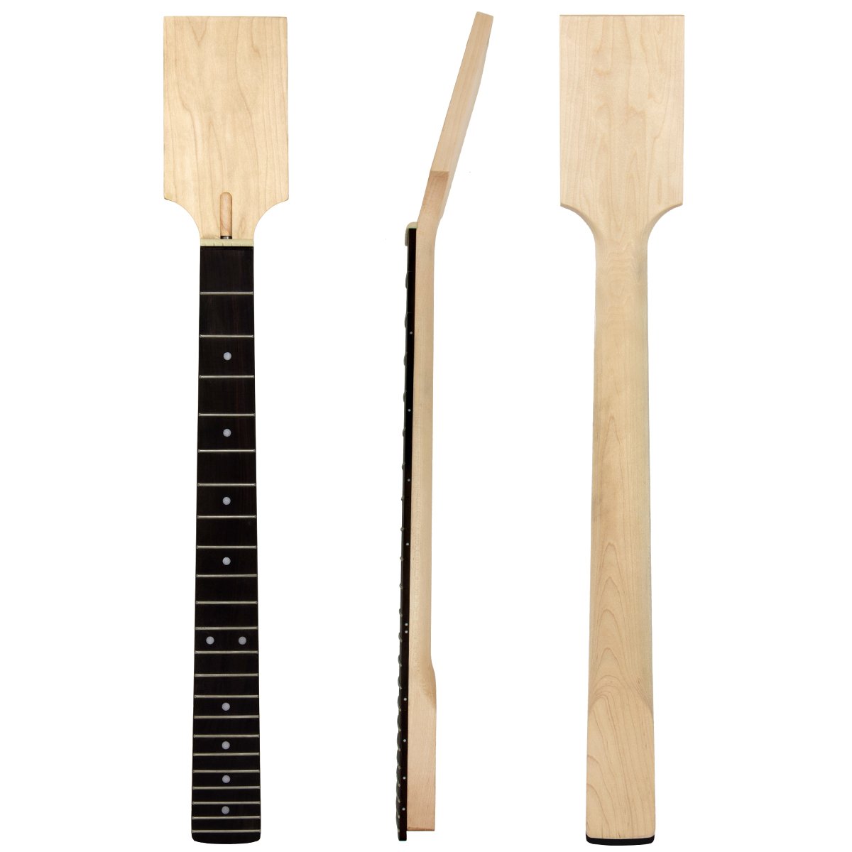 Kmise Electric Guitar Neck Paddle Head 22 Frets Dot Inlay Unfinished Parts Replacement (MI2150)