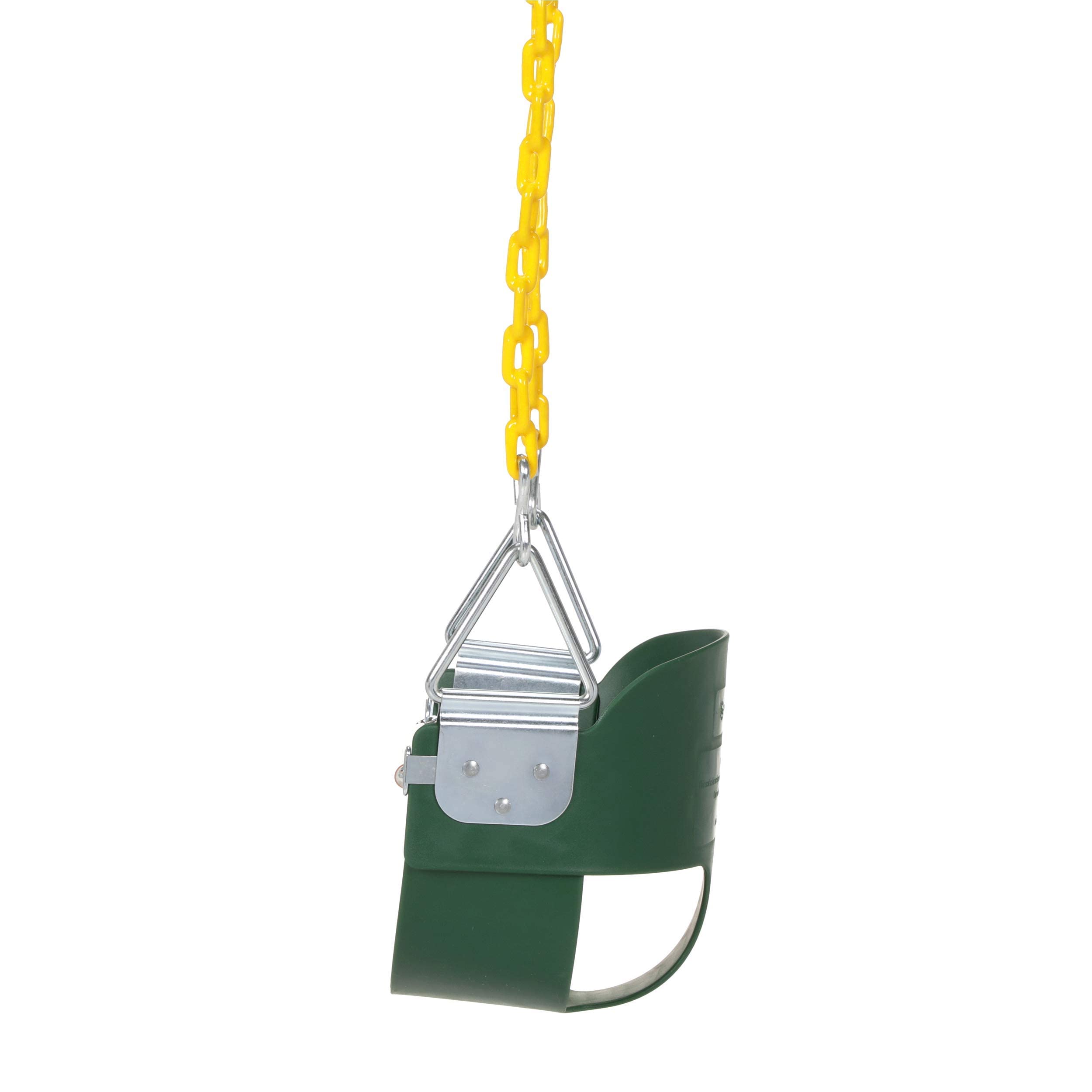 Eastern Jungle Gym Heavy-Duty High Back Half Bucket Toddler Swing Seat with Coated Swing Chains and Safety Strap