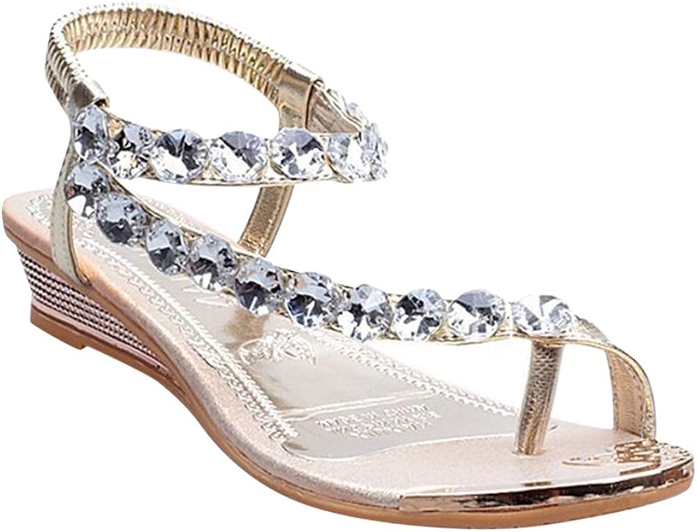 ladies sparkly wedge sandals