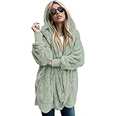 LONGYUAN Womens Jacket Winter Coats Hooded Cardigan Fleece Sweaters