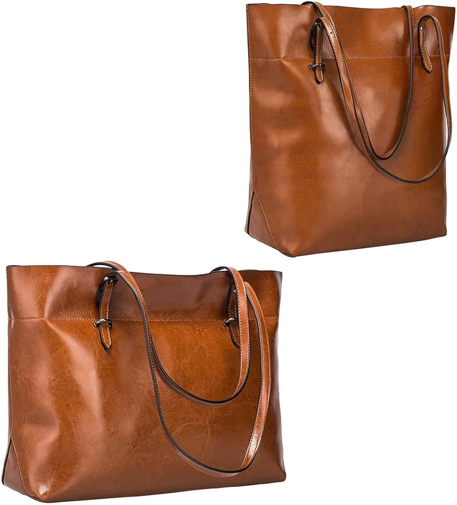 Horizontal Leather Tote Bag Bundle with Vertical Leather