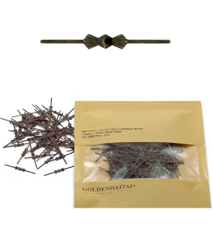 150 Clips 'Pajarita' Para Lámparas De Araña - 33 Mm - Bronce - Para Sujetar Cristales Y Cuentas