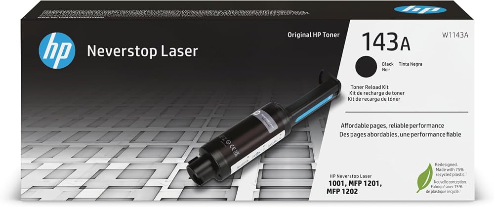 HP 143A Black Neverstop Toner Reload Kit Original W1143A Single Pack 2500 Pages