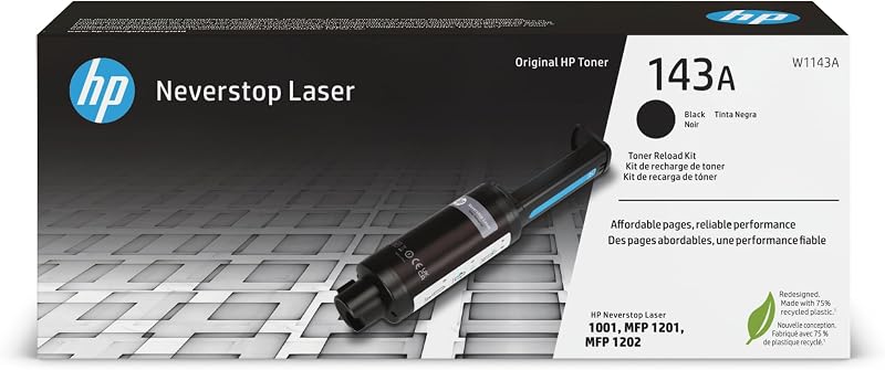 HP 143A Black Neverstop Toner Reload Kit Original W1143A Single Pack 2500 Pages