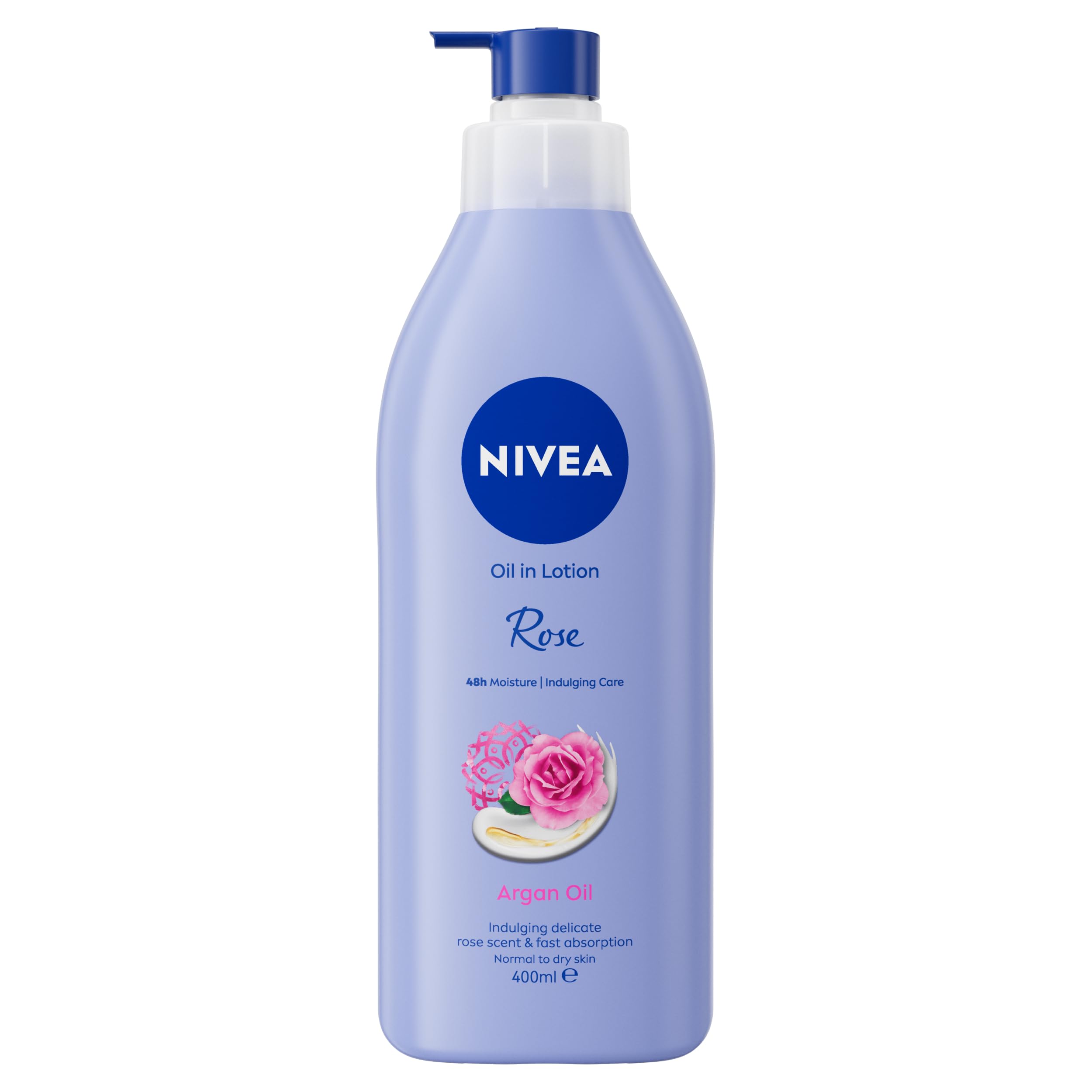 NIVEA Oil In Lotion Rose & Argan Oil (400ml, Pack of 6), Replenishing Body Lotion with Rose & Argan Oil, Intensive Moisturising Cream with Hydrating Formula