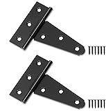 4 Inch T-Strap Shed Door Hinges, 2 Pack Heavy Duty