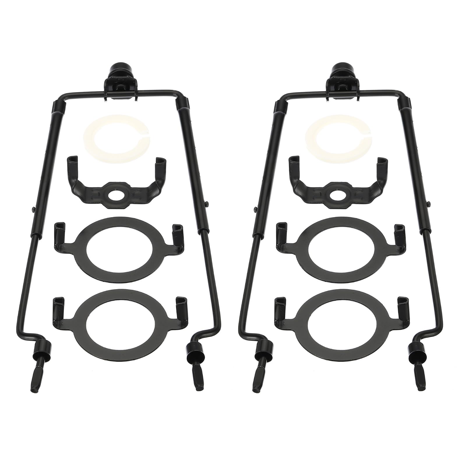 PATIKIL 8 9 10 11 Inch Lamp Harp Kit with Finial, 2 Set Adjustable Lamp Shade Bracket Holder with 3/8 IP E14 E26 E27 Light Base for Table Floor Lamp, Black