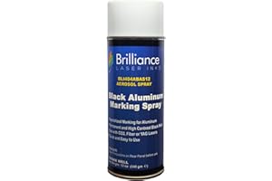 Brilliance Laser Inks 12 Oz Aluminum Laser Marking Spray - Black, Anti Clog Permanent Metal Engraving Aerosol Compatible with Fiber, YAG, Diode, and CO2 Engraver Machine