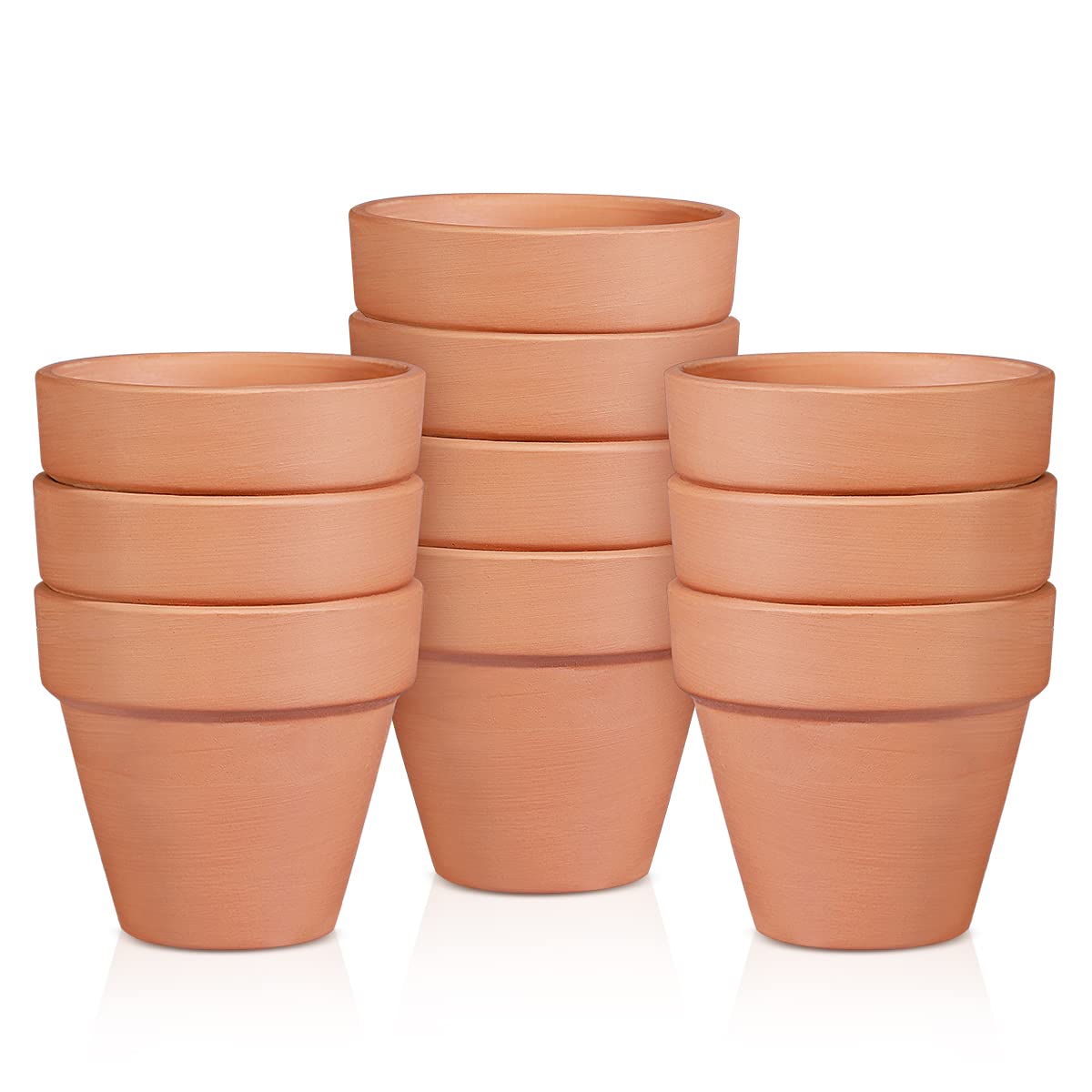 Photo 1 of OLEEP Clay Pot - 10 Pack Large Terra Cotta Plant Pot with Drainage Hole, Clay Planters Pot, Terracotta Pot for Indoor Outdoor Plant (5.5 inch)