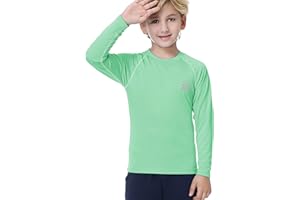 MEETWEE Boys Rash Guard Long Sleeve Girl UPF 50+ Sun Protection Shirt Swim Shirts Youth SPF Quick Dry Shirt Swimwear Sunsuits