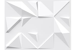 Wodaue 24 Pack 3D Wall Panels, 15.7" x 11.8" PVC Waterproof Wall Panel Geometric Textured Interior Decor Wall Tiles for Living Room Bedroom Hotel Office, Coving 31 Sq.Ft (Adhesive not Included)