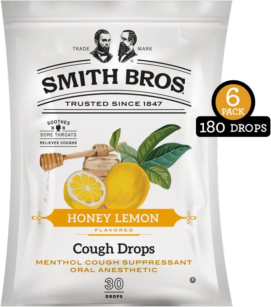 Menthol Cough Drops by Smith Brothers (Honey Lemon, 180