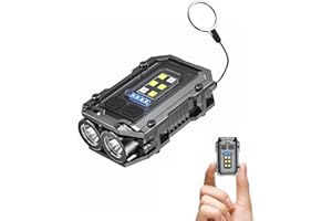 BoomFun Pocket LED Flashlight Rechargeable, 500 Lumens Keychain Flashlight Small EDC Light for Night Work, Running, Walking, Camping, Fishing, Hiking, Dog, Emergency