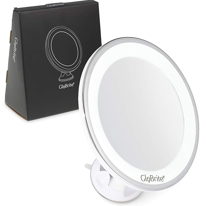 GloBrite Daylight LED 7X Magnifying Makeup Mirror Large Lighted