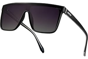 Jefoo Polarized Square Sunglasses for Women Men Oversized Fashion Siamese Lens Style Flat Top Shield Shades UV Protection