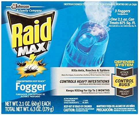 Raid Max Concentrated Deep Reach Fogger (2.1 Ounces, 3 count)