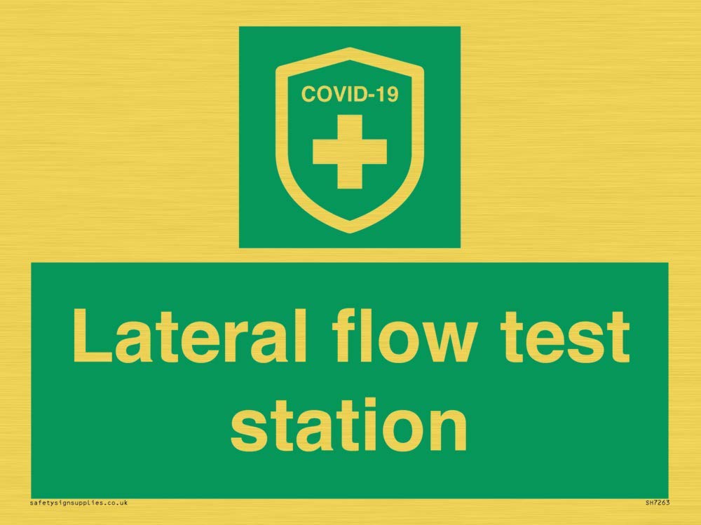 Viking Signs flow test station Sign - 200x150mm - A5L Green/White