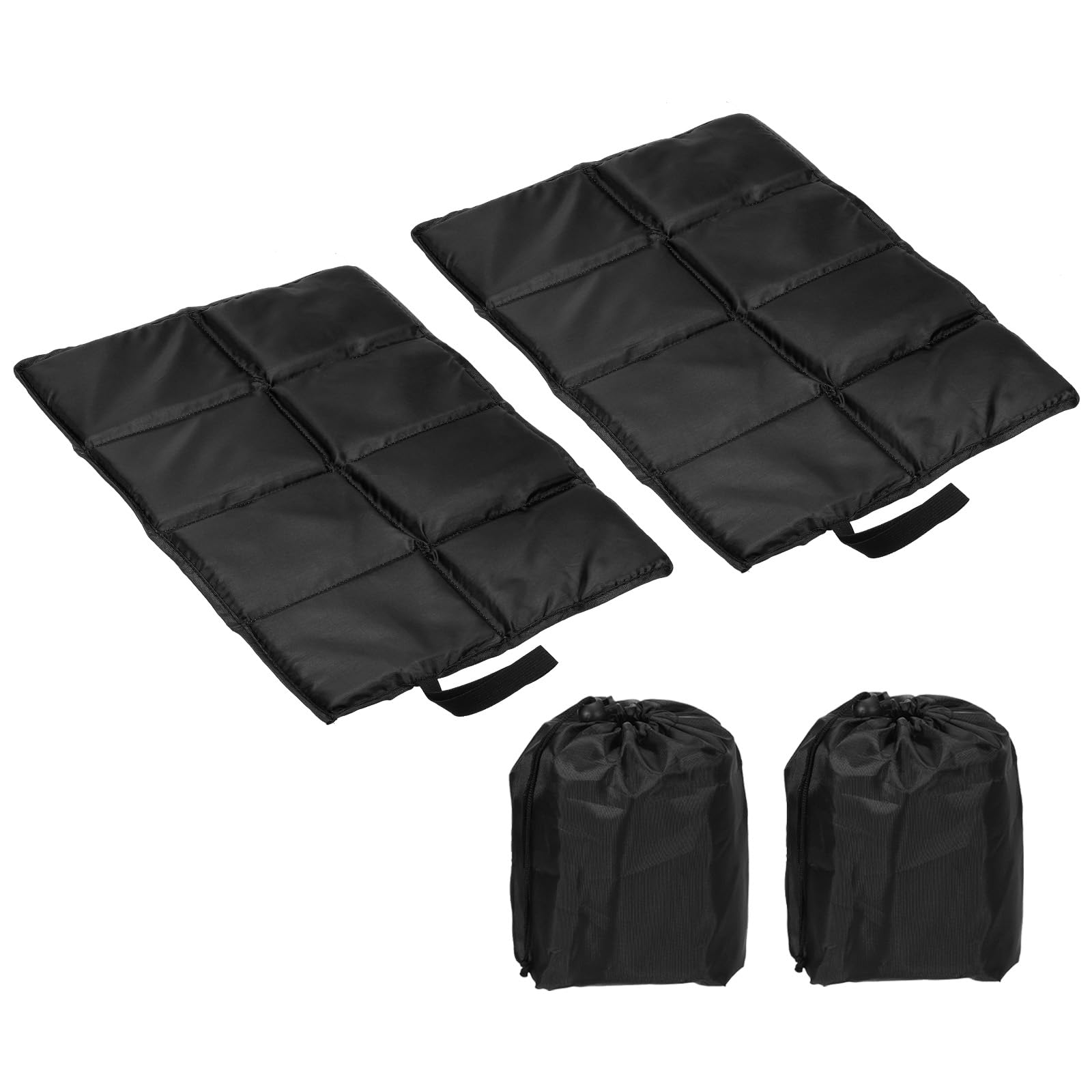 PATIKIL 15.7"x11.6"x0.4" Foldable Hiking Seat Pad, 2 Pack Cushion Sitting Pads Foam Mat Ultralight Waterproof for Outdoor Camping Picnic Stadium, Black