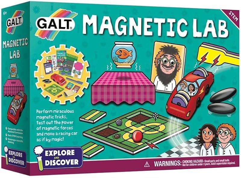 Galt Magnetic Lab STEM Science Kit - 9 Experiments, Ages 6+