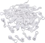 HomeElabador 50 Pack White Plastic Curtain Glider Hooks for Ceiling Track view 4