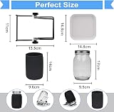 Hisredsun Seed Sprouting Jar Kit 2x1000ml Wide Mouth Stainless Lids Tray Stand view 2
