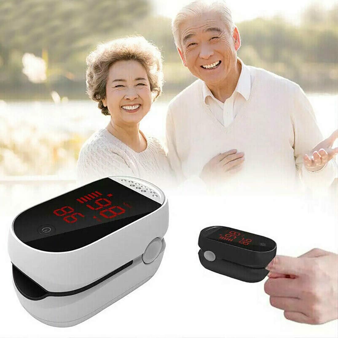 Deioxhy New Heart Pulse Blood Oxygen Level Fingertip Monitor Spo2 PR PI Finger Oximeter (Black)