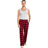 gezikuu Men's Plaid Cotton Loungewear Pyjama Pants Flannel/Nightwaer PJ Bottoms with Pockets and Button Fly，Size S-XXL.