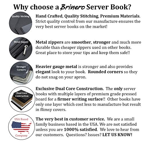 Brinero Premium Server Book Textured 5x9, Newly Improved Bulk