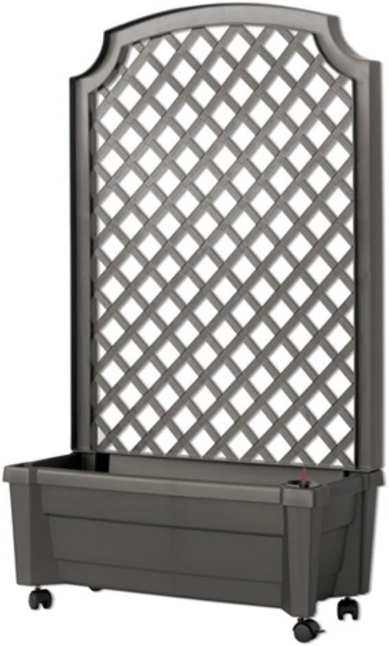 Exaco Trading 1.420Grey Calypso Planter with Trellis and Water Reservoir, Grey