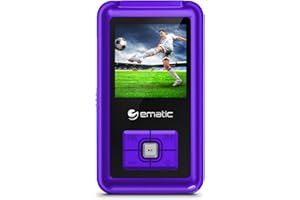 Ematic EM208VIDPR 8GB MP3 Video Player with FM Tuner/Recorder and 1.8" Color Screen, Purple