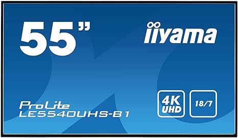 iiyama ProLite LE5540UHS-B1 138.68cm (55 Zoll) Digital Signage Display AMVA3 LED Panel 4K UHD Ultra Slim (VGA, DVI, HDMI x2, 