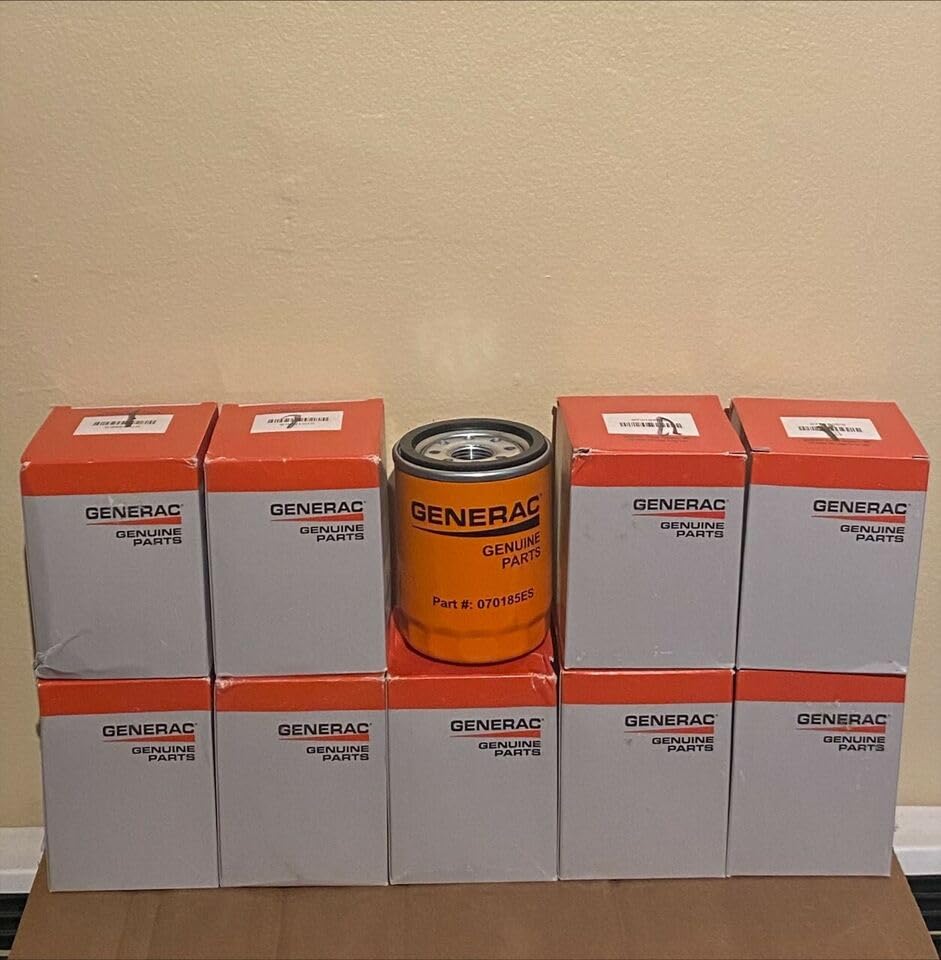 10 Pack Generac 070185ES Oil Filters for Air-Cooled Portable Generators