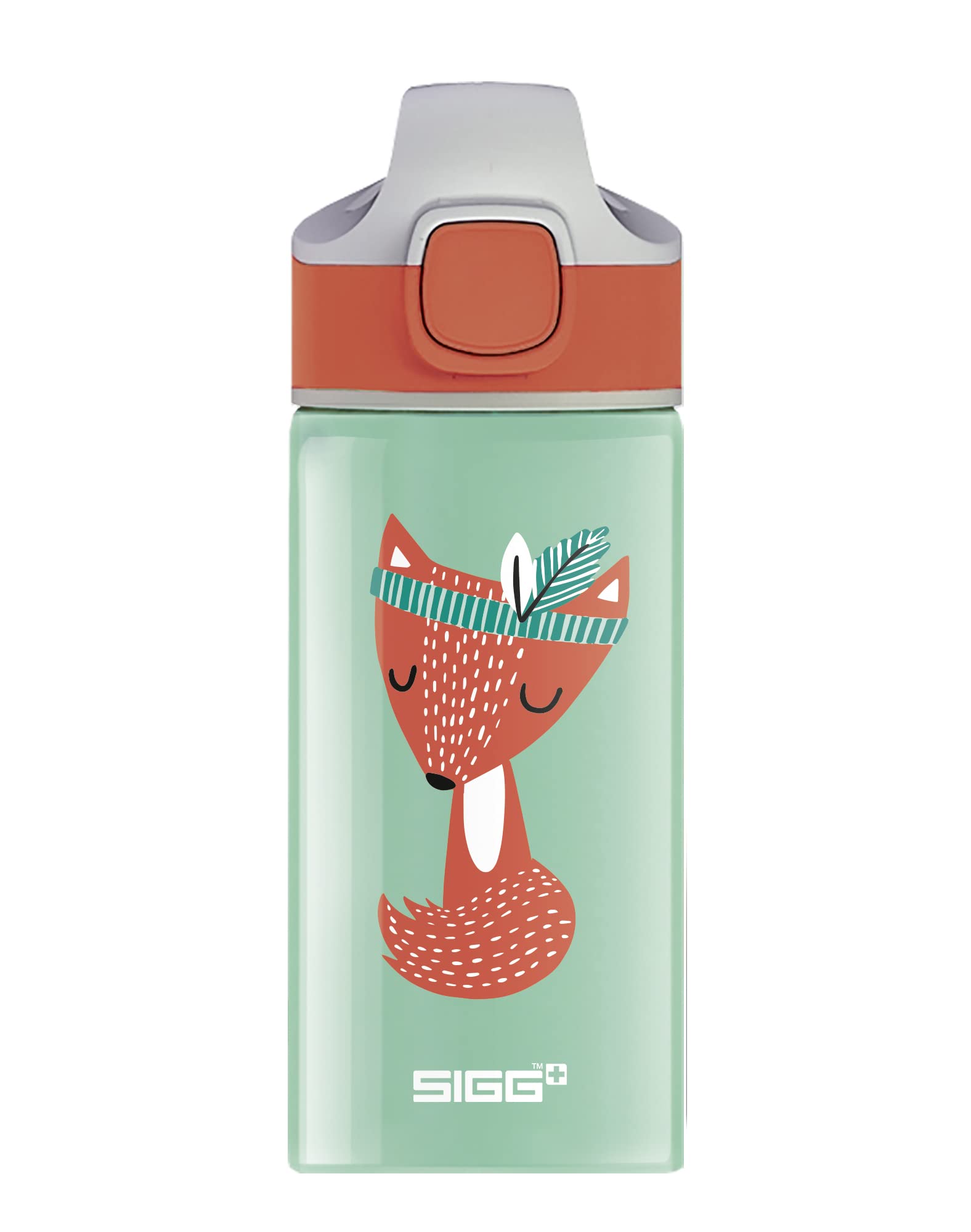 Sigg - Aluminium Kids Water Bottle - Miracle Peaceful - With Straw - Leakproof - Lightweight - BPA Free - Climate Neutral Certified - School & Sports - Light Green - 0.4L