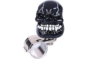 Bashineng Skull Steering Wheel Spinner Knob Turning Driving Suicide Power Handle Universal Fit Most Vehicles Cars Trucks Tractors Mowers Forklifts Boat Golf Carts (Black)