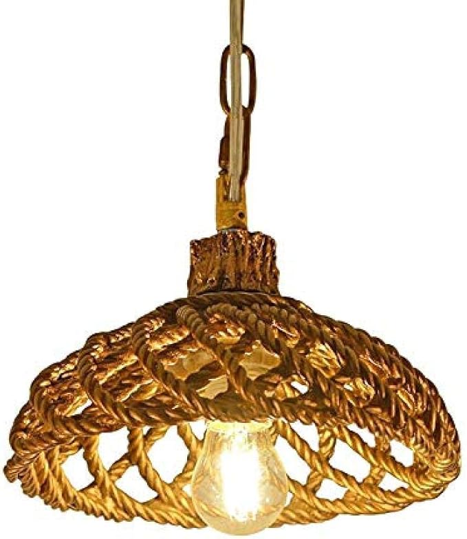 Lámpara colgante Cuerda de cáñamo de resina creativa lámpara de araña