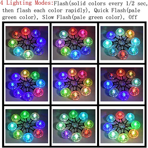 ANERSUS Water Resistent Pet Dog & Cat Collar LED Lights 8-Pack, Clip on Collar Makes Your Small Medium Large Dogs Cats Visible, Safe & Seen at Night | Battery Included, Colorful