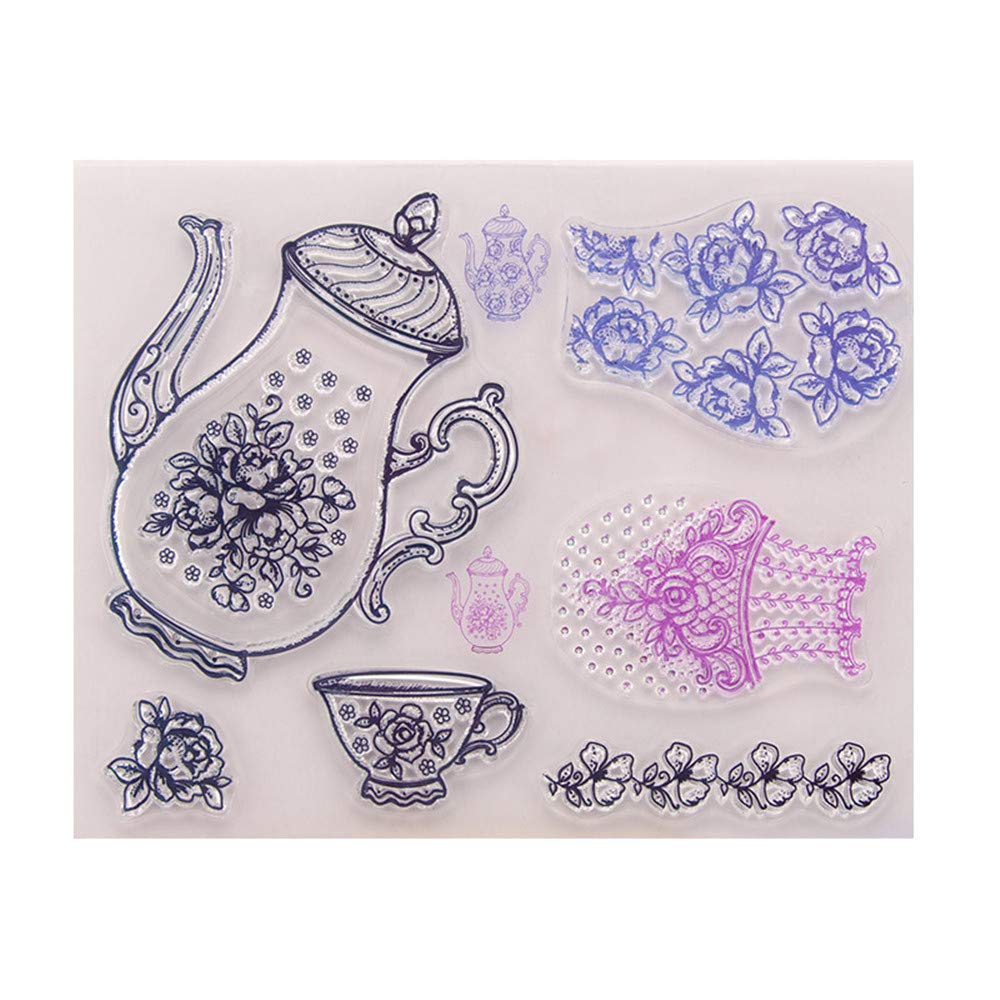 arriettycraft DIY Your Own Teapot Make Tea Time Rubber Clear Stamp for Card Making Decoration and Scrapbooking