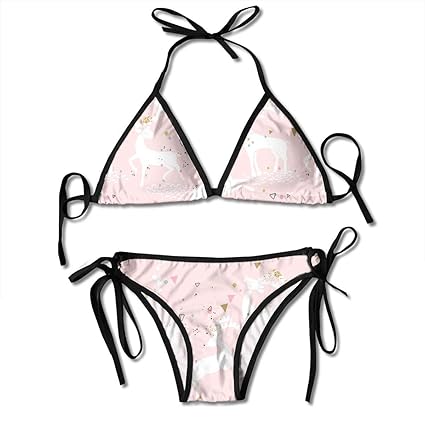 Hipiyoled Womens Strappy Bikini Sets, Happy Festivus Deers Pattern Bathing Suits for Women