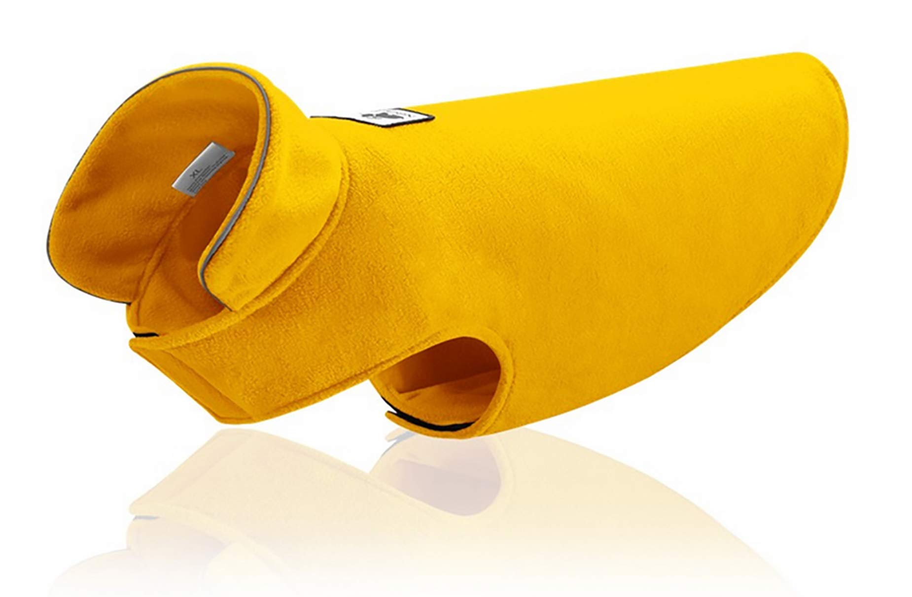 Morezi Cozy Fleece Dog Coats Puppy Clothes Elastic Belly Vest Waistcoat Winter Warm Jacket Reversible Dog Coat for Small Medium Large Dogs - Yellow - S