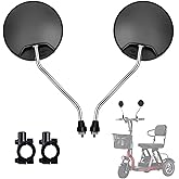 Electric Scooter Rear View Mirrors - Large Viewing Angle Rearview Mirror for Mobility Scooter & Wheelchair Assist Aids, 2PCS