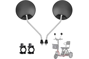 Electric Scooter Rear View Mirrors - Large Viewing Angle Rearview Mirror for Mobility Scooter & Wheelchair Assist Aids, 2PCS