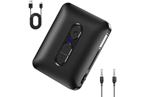 Ankilo Bluetooth 5.4 Adapter Transmitter for Audio, 3.5mm Aux Adapter, Long Playtime, Hands-Free Calling, 2-in-1 Wireless Aux Bluetooth for TV, Airplane, Headphone, Speaker, Car