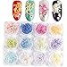 QIMYAR 3D Nail Art Natural Coral Tree Dried Flower Manicure Tips Decoration UV Gel Seal Sticker 12 Colors